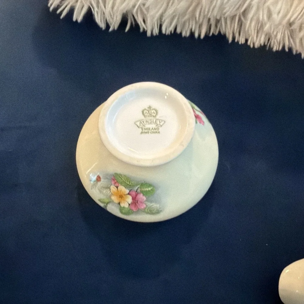 Vtg Aynsley England Fine Bone China Creamer Open‎ Sugar Set Gold Gilt Trim